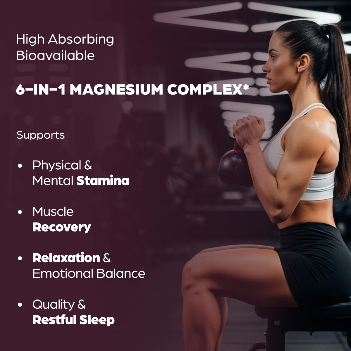 Complete Magnesium Complex 500mg for Women & Men | 120 Capsules | 6 in 1 Mag Supplement with Zinc | Quality Sleep & Muscle Health | Glycinate, Citrate