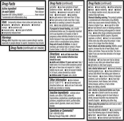 HealthA2Z Ibuprofen 200mg Tablets | Pain Reliever & Fever Reducer | 750 Total Tablets (250 Counts + 500 Counts) | Pain Relief for Headache, Muscle Pain, Joint Pain & Inflammation HealthA2ZBuy Supplements Australia