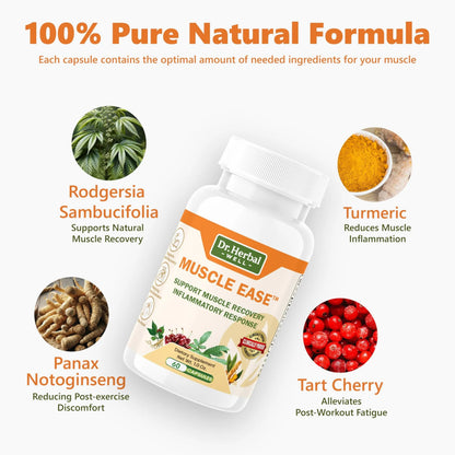 DR.HERBAL WELL Muscle Ease - Joint, Muscle & Nerve Support Fast Acting Relax Comfort Recovery Natural Herbal Supplement - (60 Capsules) MAX-Strength DR. HERBAL WELLBuy Supplements Australia