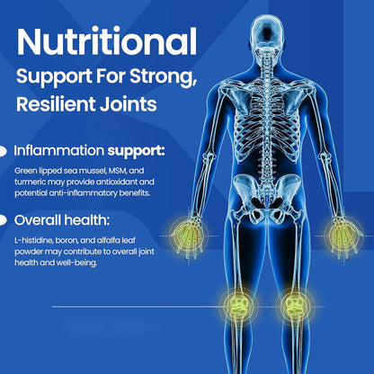 Mila Miamor Joint Support - Glucosamine, MSM, Green Lipped Mussel & Vitamins for Flexibility, Mobility, and Comfort - 60 Tablets - Natural Joint Wellness Supplement