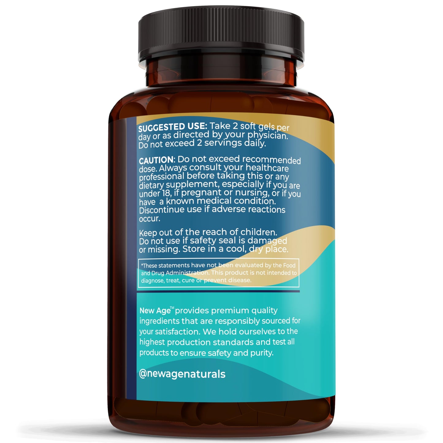 NEW AGE Omega 3 Fish Oil Supplement Immune & Health Support – Promotes Joint, Eye & Skin Health - Non GMO - EPA, DHA Fatty Acids Gluten Free (90 Softgels (Pack of 1)) NEW AGE buy supplements Au