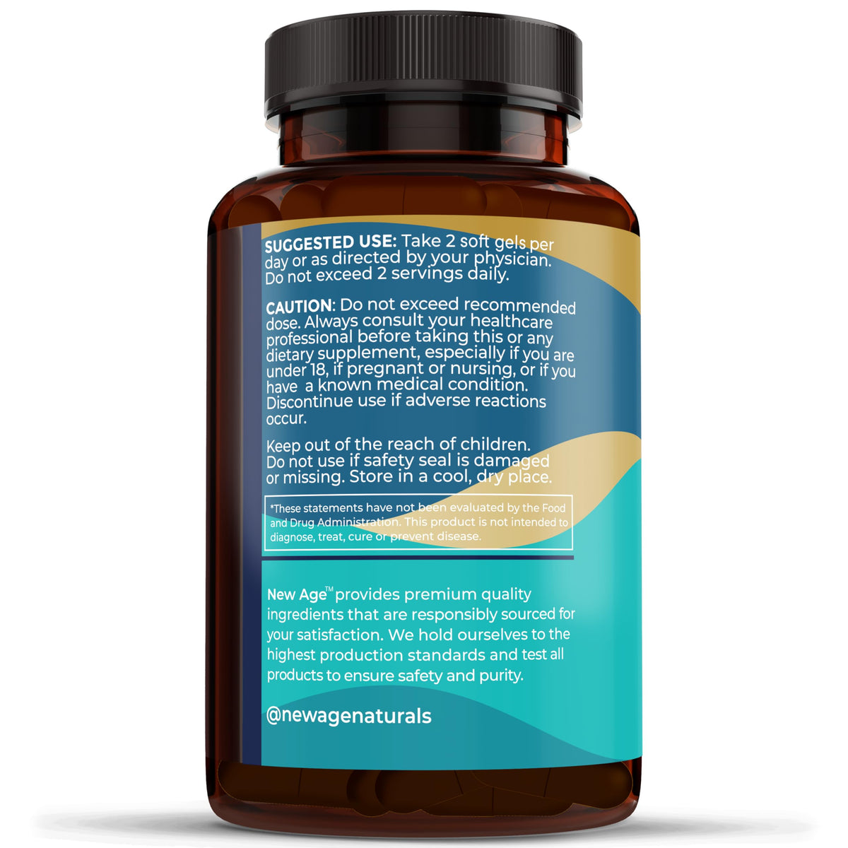 NEW AGE Omega 3 Fish Oil 2500mg Supplement Non GMO - EPA, DHA Fatty Acids Gluten Free (180 Softgels (Pack of 2)) NEW AGE buy supplements Au