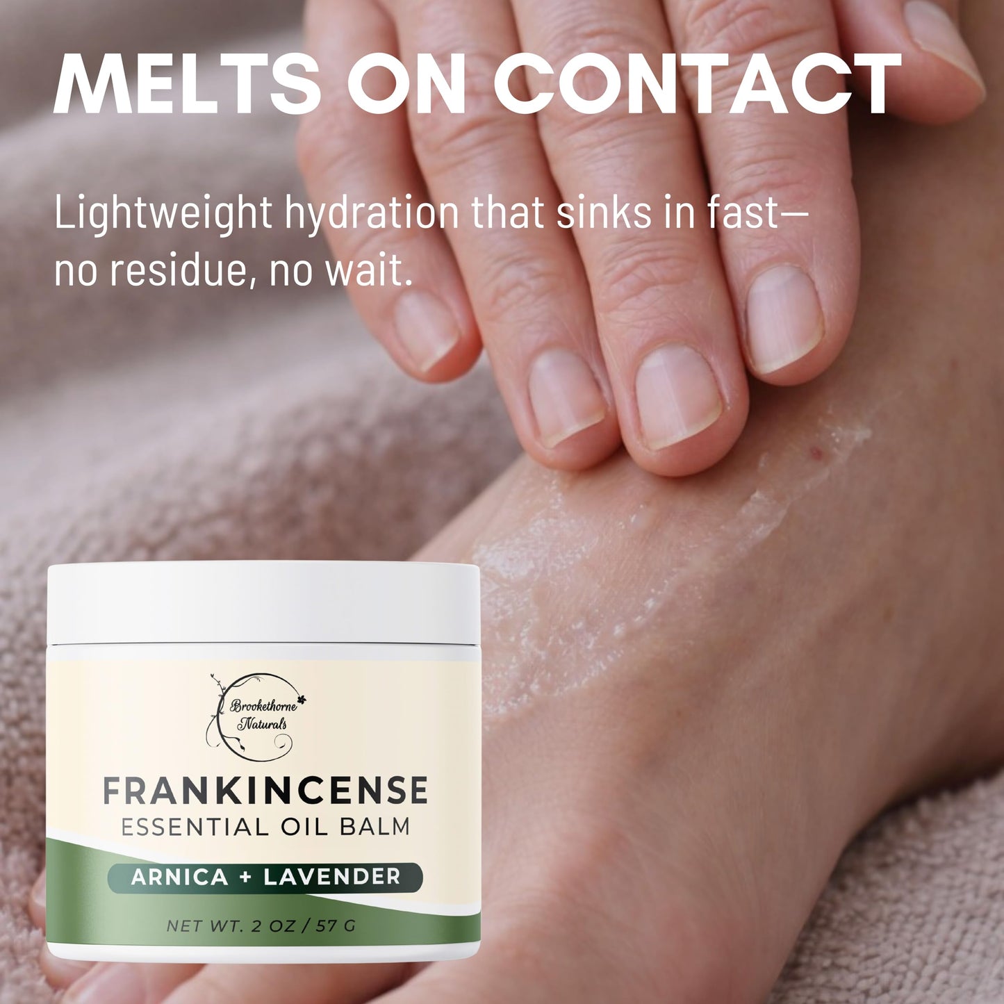 Brookethorne Naturals Frankincense Balm | Frankincense Essential Oil Balm for Skin Hydration | Soothing Muscle & Joint Support | Boswellia Extract, Arnica Montana, Castor Oil & Lavender 2oz Brookethorne NaturalsBuy Supplements Australia