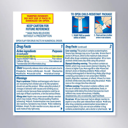 Goody’s Max Triple Action Pain Relief – Headache Relief Powder with Acetaminophen, Aspirin & Caffeine for Fast, Effective Relief of Tough Headaches, Tropical Citrus, 16 Count Goody'sBuy Supplements Australia
