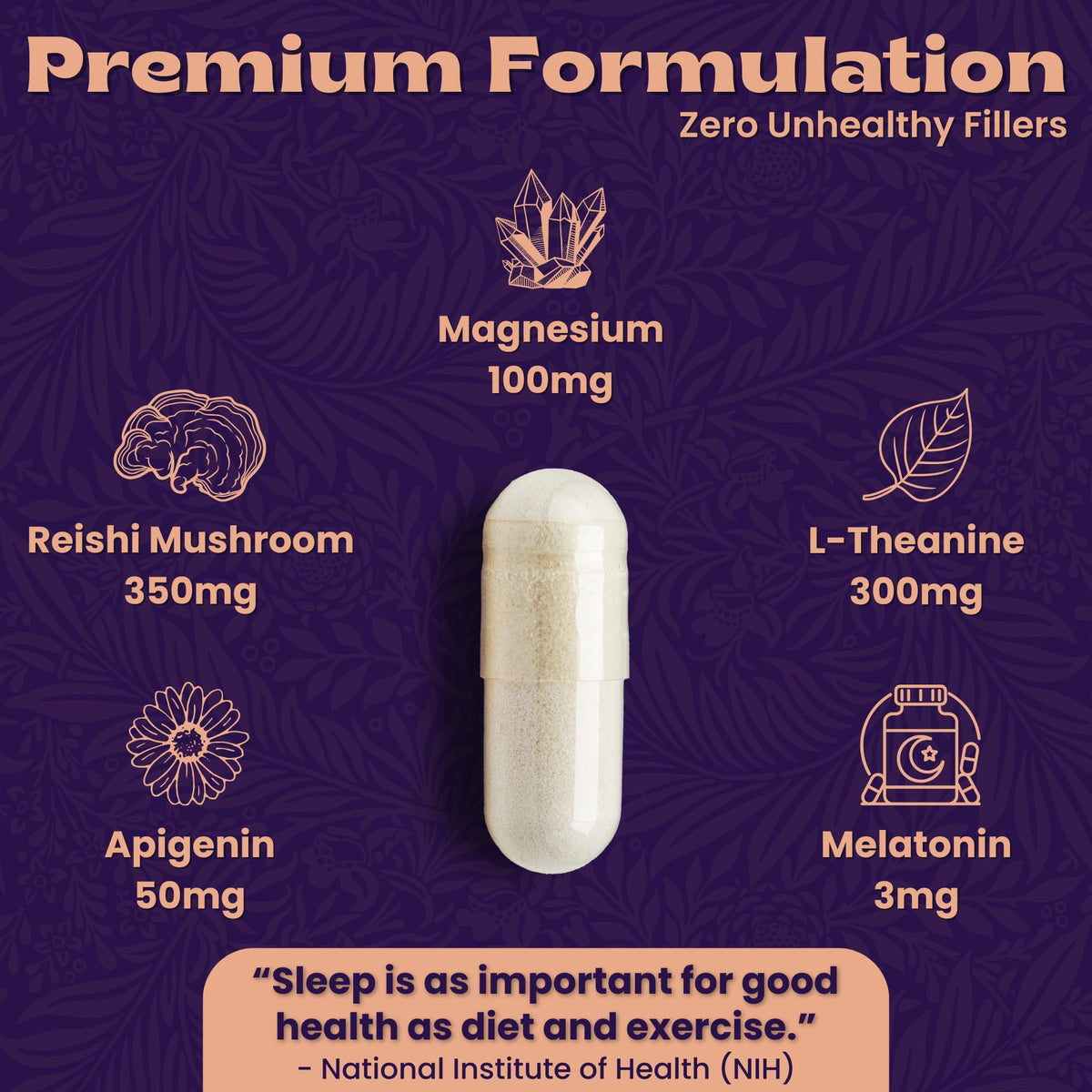 Local Nutrition Natural Sleep Aid with Magnesium Glycinate, Reishi Mushroom Extract, L-Theanine, Apigenin, and Melatonin - Sleep Supplement for Adults Seeking Deep Rest - 60 Capsules, Made in The USA Local NutritionBuy Supplements Australia