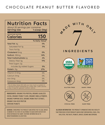 Truvani Organic Plant Based Protein Powder | Vanilla | 18 Servings | Vegan | 20g Pea Protein | Keto | Gluten & Dairy Free | Low Carb | No Added Sugar