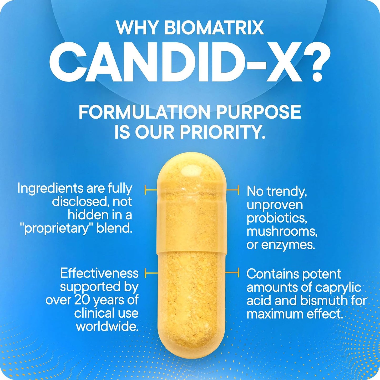 BioMatrix Candida Cleanse, Gut Health Supplement with Berberine, Oregano, Sodium Caprylate, Chamomile, Ginger, PAU D'arco | Candid-X, 90 Capsules