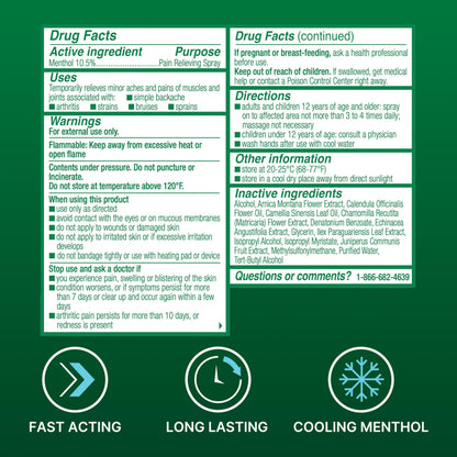 Biofreeze Menthol Pain Relieving Spray 3 FL OZ Colorless Aerosol Spray for Pain Relief Associated with Sore Muscles, Arthritis, Simple Backaches, and Joint Pain (Packaging May Vary) BiofreezeBuy Supplements Australia
