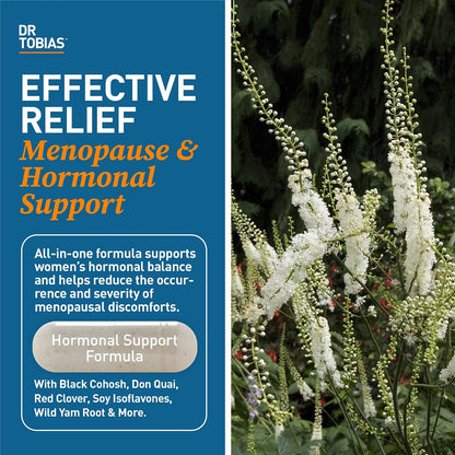 Dr. Tobias Menopause Relief 60 Capsules | Menopause Supplements for Women | Menopause Wellness Support | Black Cohosh + Soy Isoflavones | Hot Flashes, Mood & Nighttime Comfort | 30 Servings