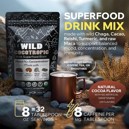 DailyNutra KSM 66 Ashwagandha (90 Capsules) and Mushroom Cacao Mix (16oz) Bundle for Relaxation and Focus