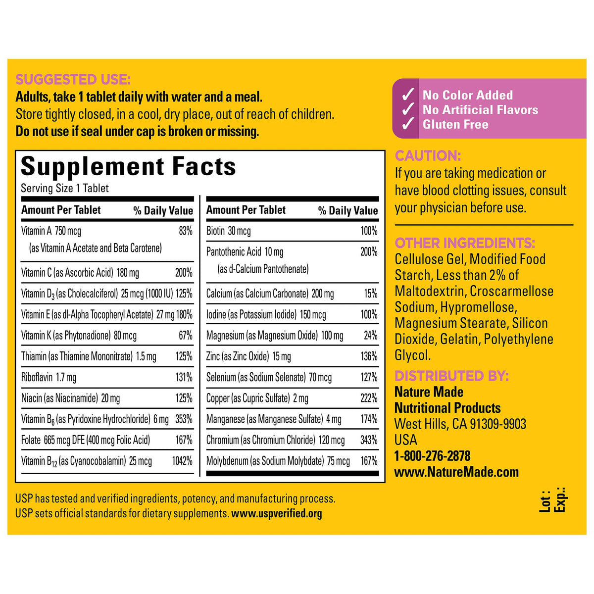 Nature Made Multivitamin For Women 50+ No Iron, Multivitamins for Women 50 Plus, Daily Nutritional Support, Nature Made Multi Vitamins, 90 Tablets, 90 Day Supply Nature MadeBuy Supplements Australia
