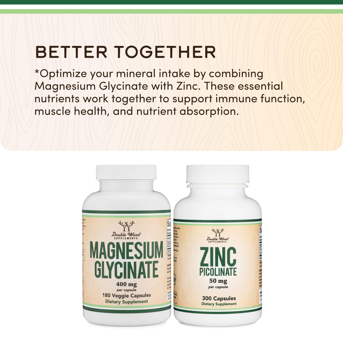 Magnesium Glycinate 400mg | 180 Capsules | Sleep, Muscle, & Heart Support | Vegan, Third Party Tested, Gluten Free, Non-GMO, by Double Wood Supplements Double Wood Supplements buy supplements Au
