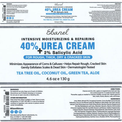 Ebanel Bundle of 40% Urea Cream 2-Pack and Callus Remover Gel