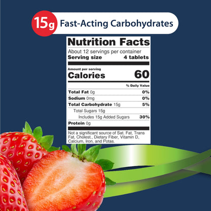 TRUEplus Glucose Tablets, Grape, Raspberry, Orange Flavors, 50 Count | Chewable Tablets, 15g Fast-Acting Carbohydrates, Fat Free, Gluten Free, Boosts Energy, Great Tasting and Easy to Use