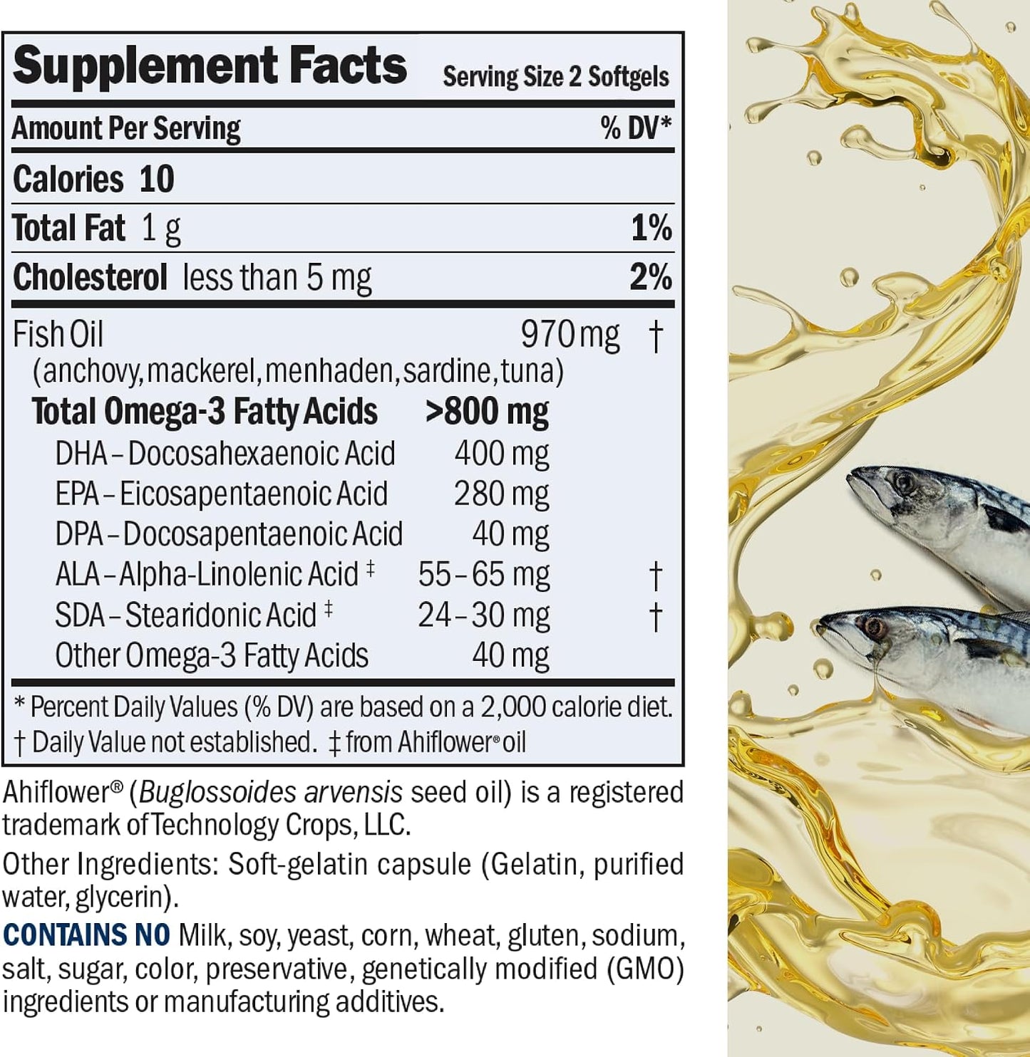 ANDREW LESSMAN Essential Omega-3 Fish Oil, High DHA Formula, 180 Softgels | Ultra-pure Omega-3 fish oil in its natural triglyceride form to support heart, brain and eye health.
