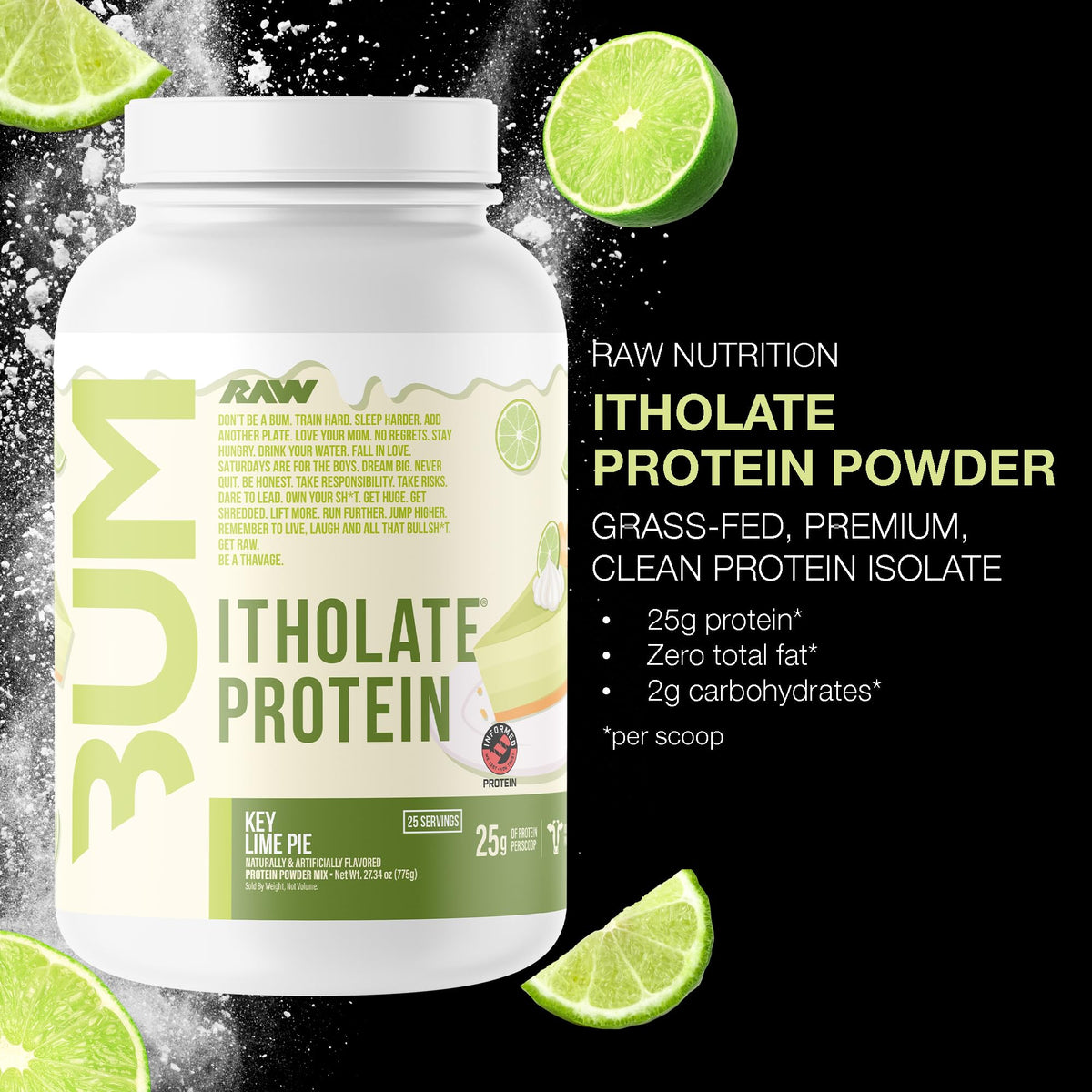 RAW Whey Isolate Protein Powder, Vanilla Oatmeal Cookie (CBUM Itholate Protein) - 100% Grass-Fed Sports Nutrition for Muscle Growth & Recovery - Low-Fat, Low Carb, Naturally Flavored - 25 Servings