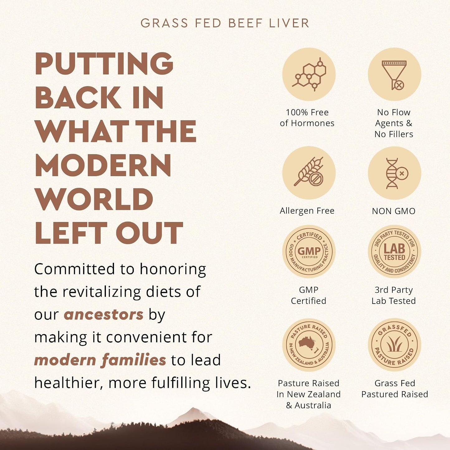Ancestral Supplements Grass Fed Beef Liver Capsules, 180 Ct (3-Pack) | This freeze-dried beef liver supplement supports energy production, cleansing, digestion and immunity.