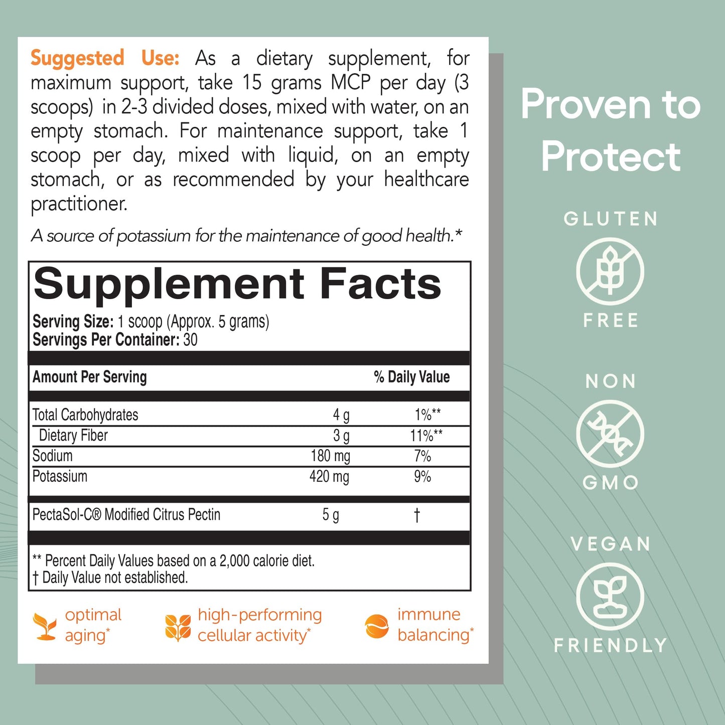 PectaSol Modified Citrus Pectin – 454g Powder – Total-Body Health Supplement to Support the Heart, Immune System, Inflammation Response & Healthy Aging + Maintain Healthy Galectin-3 Levels