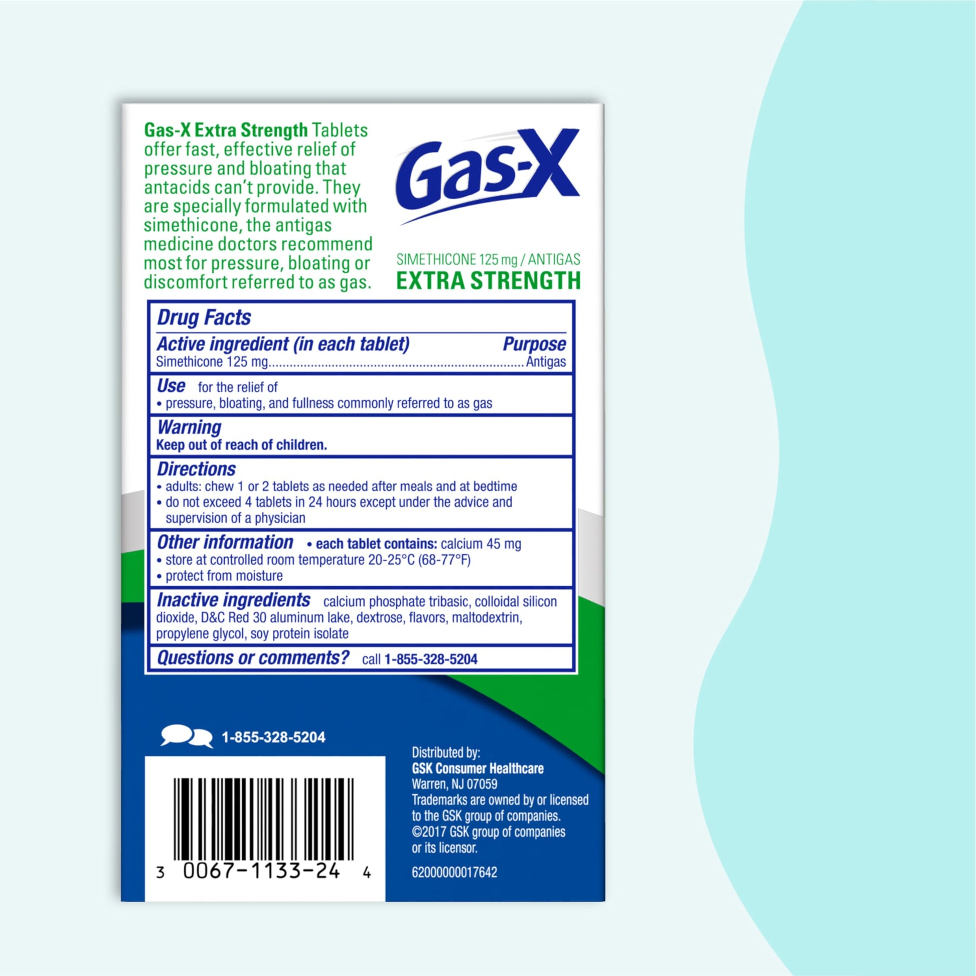 Gas-X Extra Strength Chewable Gas Relief Tablets with Simethicone 125 mg for Bloating Relief, Cherry - 72 Count Gas-X buy supplements Au