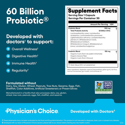 Physician's CHOICE - Optimal Gut Health Bundle: 60 Billion Probiotics + Digestive Enzymes for Digestive Comfort and Immune Support
