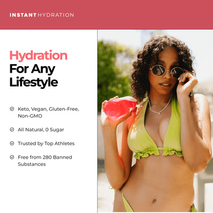 Instant Hydration Sugar Free Electrolytes Powder Packets Variety Pack - Watermelon, Raspberry, Lemon Lime Drink Mix & Travel Essentials with Magnesium and Potassium - Post Workout Recovery - 20 Sticks