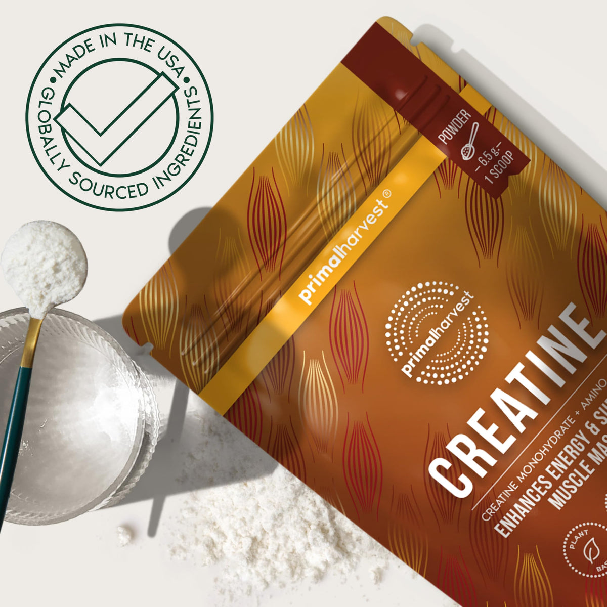 Primal Harvest Creatine Powder Supplement for Men and Women's Fitness, Workouts, and Muscle Growth, to Help Promote Recovery, Strength, Energy, and Endurance (1) Primal Harvest buy supplements Au