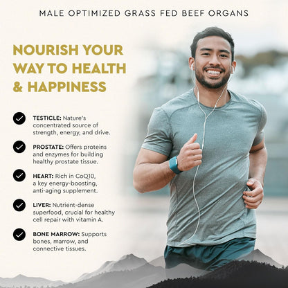 Ancestral Supplements MOFO & Chocolate Protein Bundle for Men – Supports Strength, Energy, Hormone Health & Recovery–Grass Fed Beef Organ Blend with 20g Protein, Gut Health Support & Organic Mushrooms