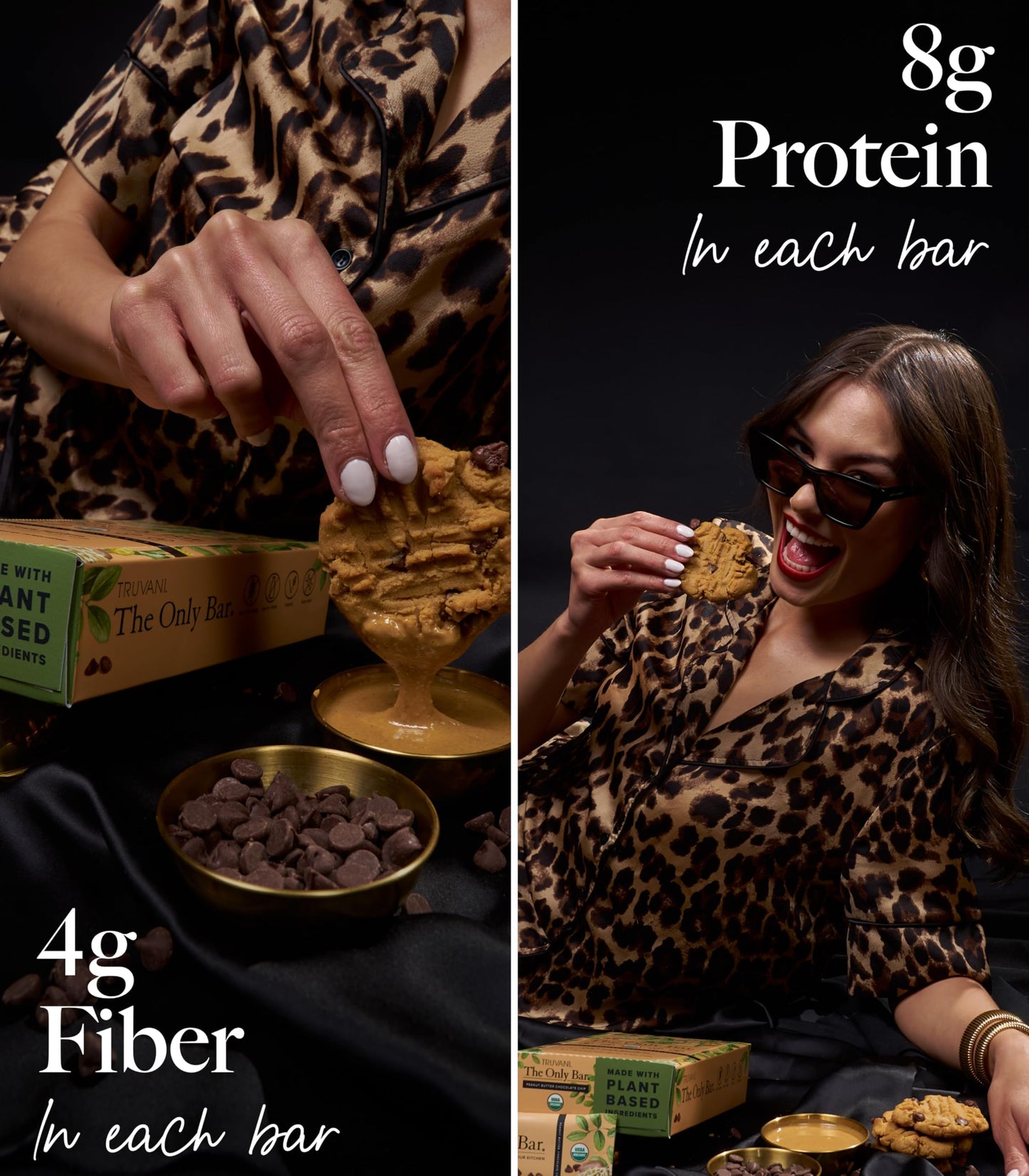 Truvani Plant Based Snack Bars | Variety | 12 Pack | Vegan | 5-8g Protein | USDA Organic and Vegan | Dairy, Soy, and Gluten Free | Individually Wrapped