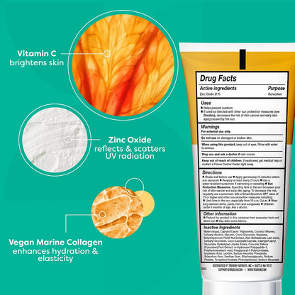 TruSkin SPF 30 Mineral Face Sunscreen with Zinc Oxide, 1.7 fl oz | With Squalane, Vitamin C and Marine Collagen for broad spectrum protection and comfortable daily wear on sensitive skin