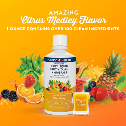 Passion 4 Life Liquid Multivitamin Plus Organic Liquid D3K2 Omega 3