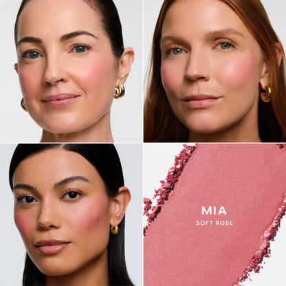 Saie Cheek Flush Duo - Dew Liquid Blush (.40 oz, Rosy), SuperSuede Baked Powder Blush (.01 oz, Mia) - Layerable, Skin-Nourishing Blushes for a Seamless Radiant Finish SaieBuy Supplements Australia