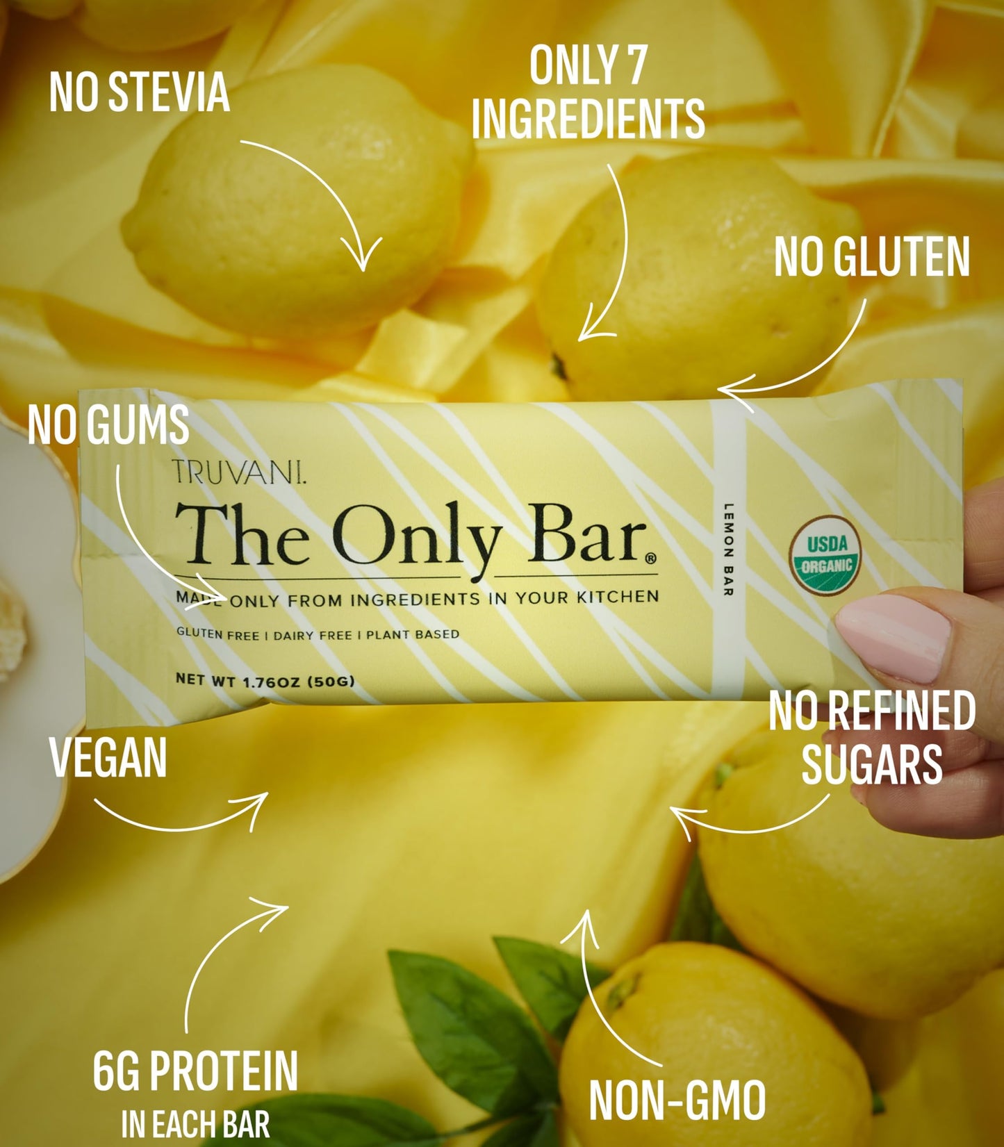 Truvani Plant Based Snack Bars | Variety | 12 Pack | Vegan | 5-8g Protein | USDA Organic and Vegan | Dairy, Soy, and Gluten Free | Individually Wrapped