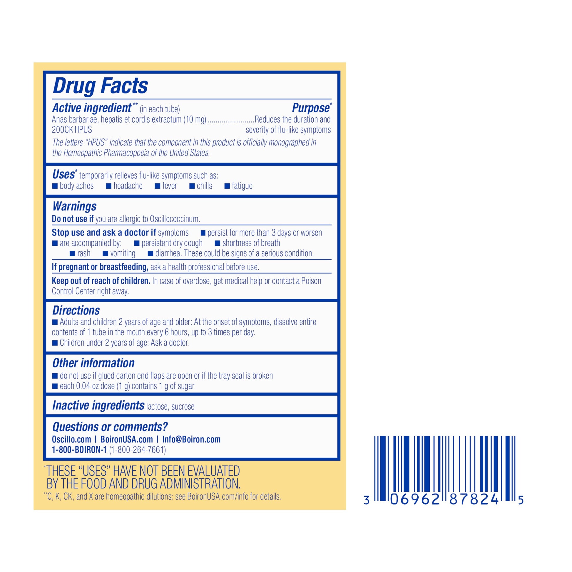 Boiron Oscillococcinum for Relief from Flu-Like Symptoms of Body Aches, Headache, Fever, Chills, and Fatigue - 30 Doses Boiron buy supplements Au