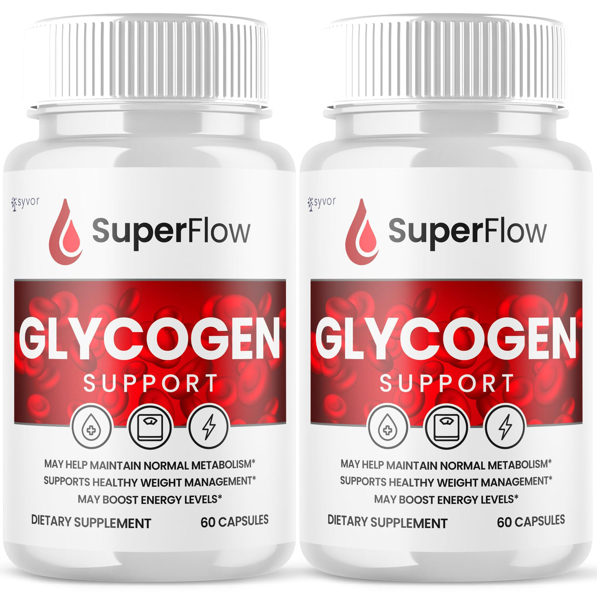 (2 Pack) Super Flow Glycogen Support, Official SuperFlow Advanced Formula Glyco Optimizer Capsules, All Natural Super Flow Pills, Daily Wellness Supplement to Support Healthy Balance (120 Capsules) SyvorBuy Supplements Australia