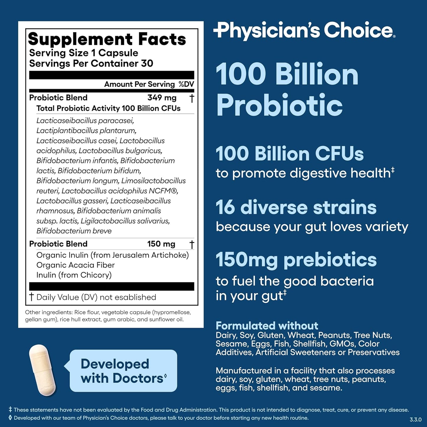 Physician's CHOICE 100 Billion + Digestive Enzyme 60ct Bundle - Advanced Gut Health Support