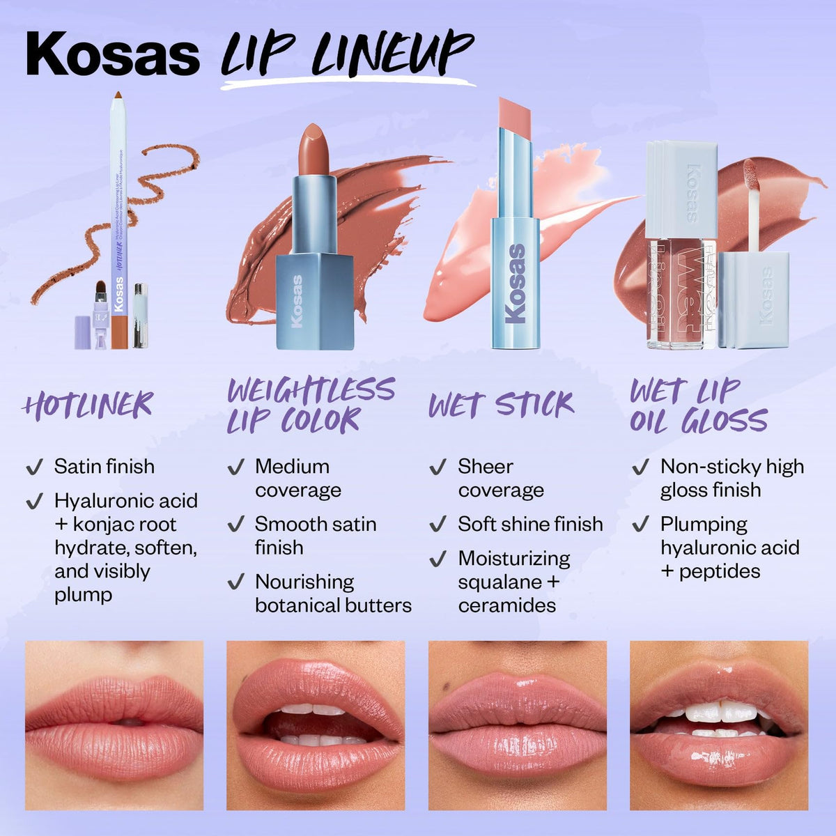 Kosas Wet Lip Oil Gloss| Juicy, Plumping Treatment, (Revealed) KosasBuy Supplements Australia