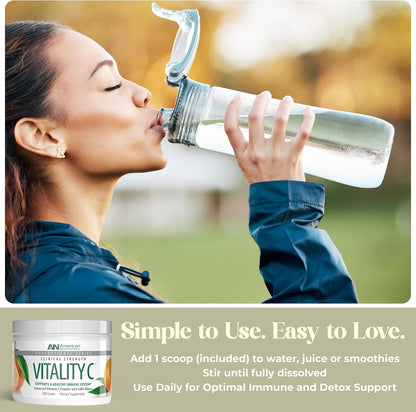 American Nutriceuticals Vitamin C Powder Sugar Free - Immune Booster -Non-Acidic - No Upset Stomach, No Gas - 4000mg (30-Day Supply)
