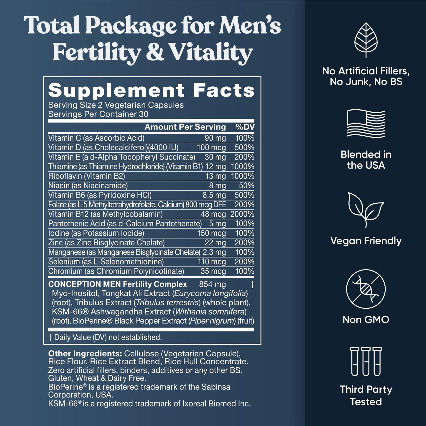 Conception for Him and Vital Liver Bundle - Male Fertility Booster & Prenatal Supplement + 9-in-1 Liver Support Eu Natural buy supplements Au