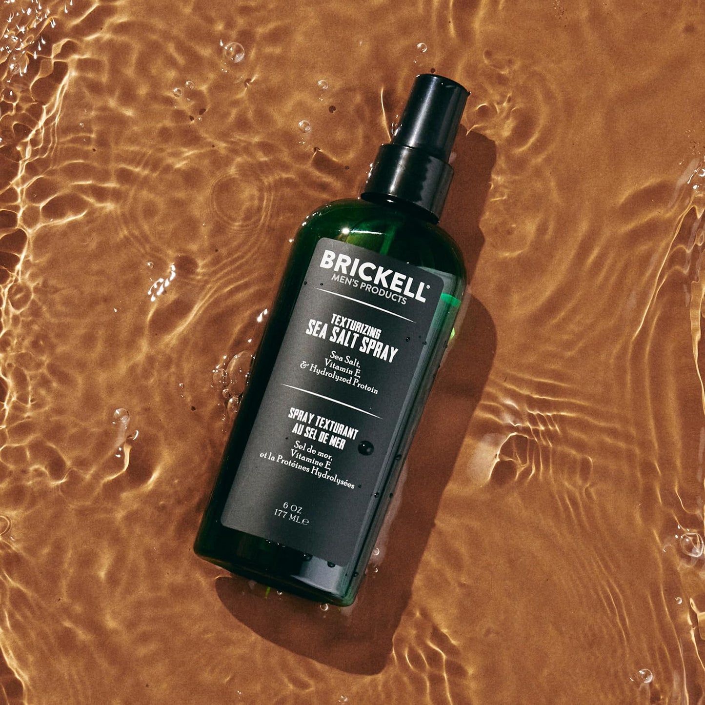 Brickell Men's Texturizing Sea Salt Spray for Men, Alcohol-Free, Lifts & Texturizes Hair for a Beach or Surfer Hair Style, With Sea Salt, Vitamin E & Hydrolyzed Protein, 6 Ounce