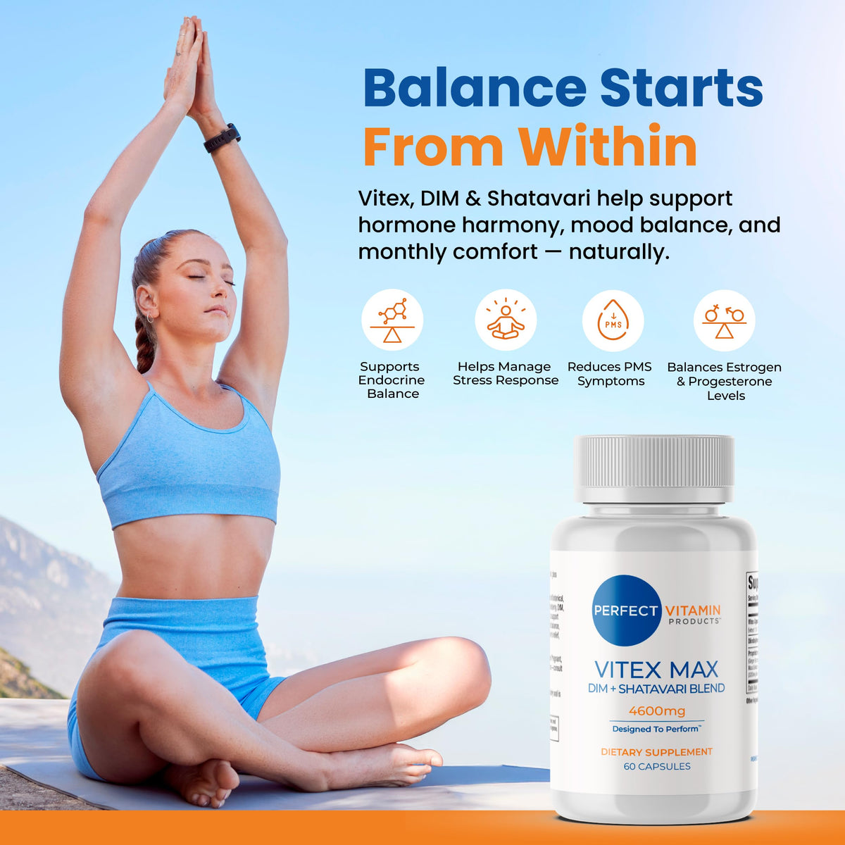 Perfect Vitamin Products Vitex Max DIM + Shatavari – Hormone Balance & Menopause Support for Women – Vegan Blend with Adaptogens for Mood, Cycle & Stress Relief – 4600mg (3-Pack) Perfect Vitamin ProductsBuy Supplements Australia