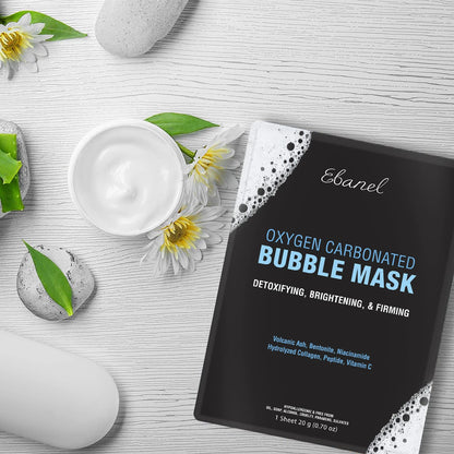 Ebanel Bundle of 10 Pack Bubble Clay Masks, and 2.5% Retinol Serum