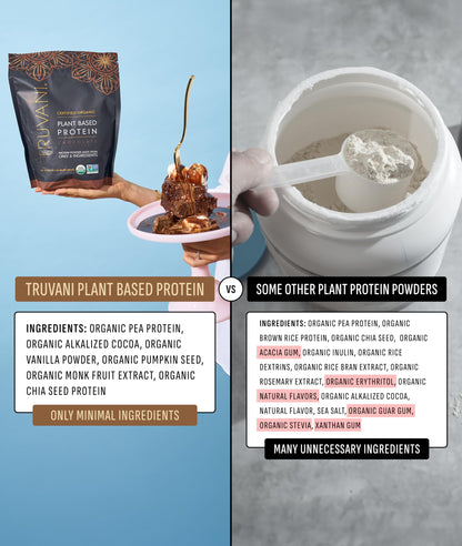 Truvani Organic Plant Based Protein Powder | Vanilla Chai | 10 Servings | Vegan | 20g Pea Protein | Keto | Gluten & Dairy Free | Low Carb | No Added Sugar