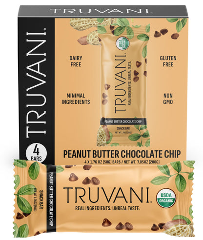 Truvani Plant Based Snack Bars | Variety | 12 Pack | Vegan | 5-8g Protein | USDA Organic and Vegan | Dairy, Soy, and Gluten Free | Individually Wrapped
