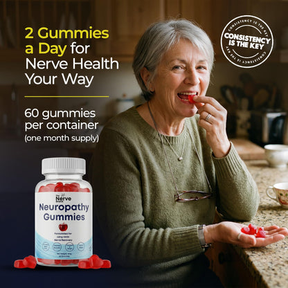 The Nerve Brand Neuropathy Support Gummies, 600 mg R Alpha Lipoic Acid Gummies with B1 B6 B12 and Lion’s Mane, Sugar Free Daily Nerve Health Supplement, 30 Day Supply The Nerve BrandBuy Supplements Australia