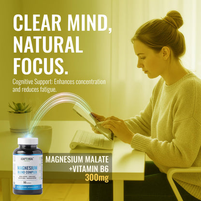 ADAPTOHEAL Magnesium Complex – Glycinate, Malate & Citrate with Vitamin B6, Sleep Support, Stress Relief, Muscle Relaxation, Nervous System Support – 90 Capsules ADAPTOHEAL buy supplements Au