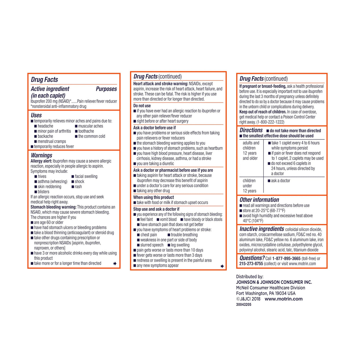 Motrin IB, Ibuprofen 200mg Tablets, NSAID Pain Reliever & Fever Reducer for Headache, Backache, Muscular Aches, & Menstrual Cramps, Over-The-Counter Pain Relief Medicine, 100 ct MotrinBuy Supplements Australia
