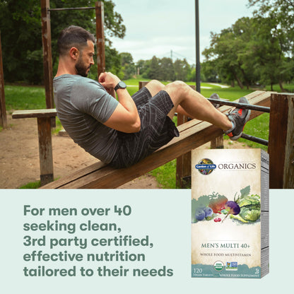 Garden of Life Organics Men's 40+ Multivitamin with Prostate Support, B12 & Vitamins – Vegan Daily Whole Food Multivitamin, Non-GMO, Certified Organic, 120 Tablets Garden of Life buy supplements Au