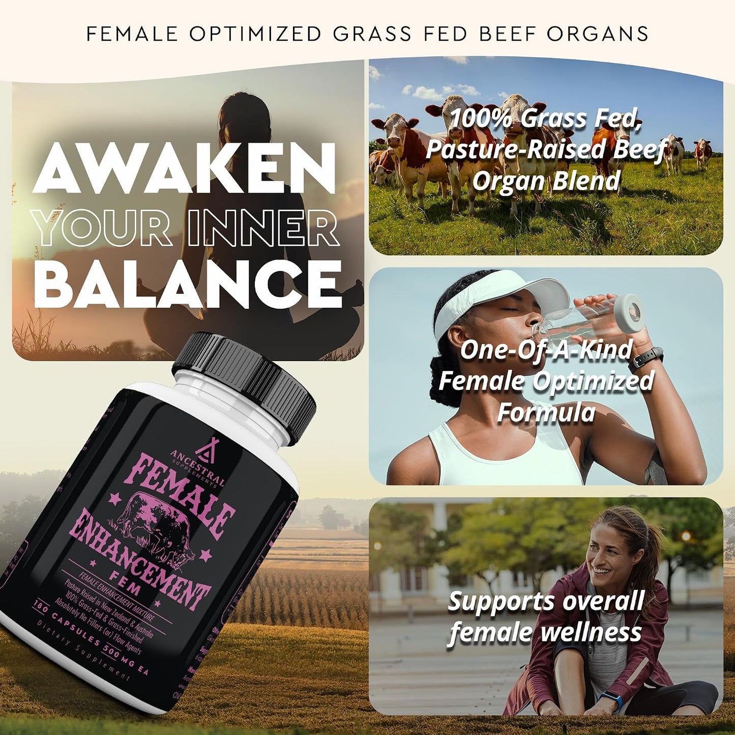 Ancestral Supplements FEM & Mofo Bundle – His & Hers Grass Fed Organ Supplements – Supports Hormone Balance, Energy, Vitality & Wellness – Pasture Raised Beef Organ Multivitamin for Men & Women