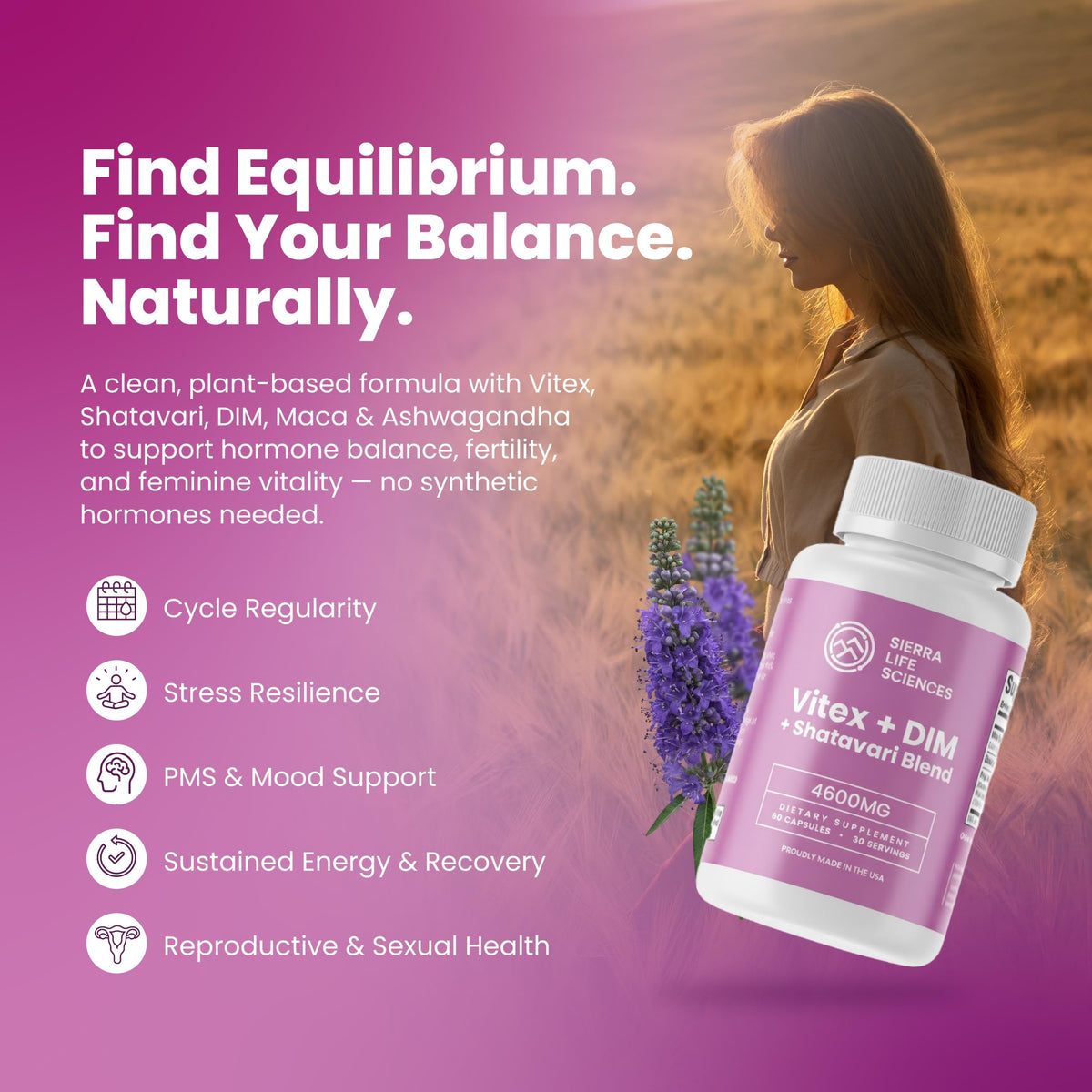 SIERRA LIFE SCIENCES Hormonal Balance Blend for Women – Vitex, DIM, Shatavari + Adaptogenic Support – Menstrual & Menopause Relief – Vegan, Clean-Label Formula – 4600mg – (Pack of 2) SIERRA LIFE SCIENCES buy supplements Au