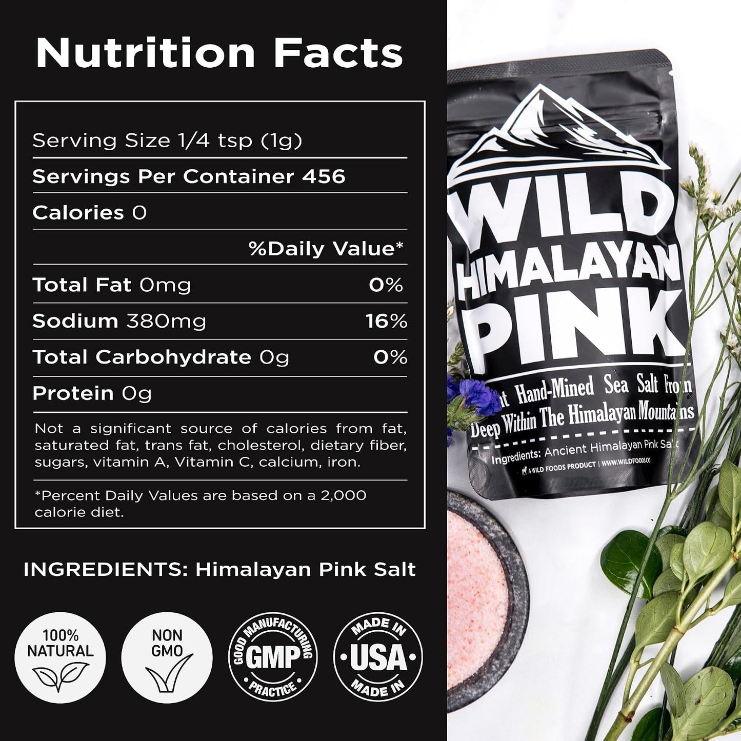 Wild Foods Pink Himalayan Salt (16oz) and Colostrum Powder (5.22oz) Bundle for Gut Health and Wellness